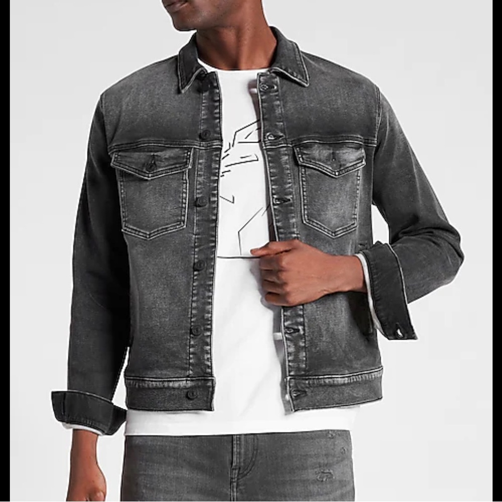 Men’s denim jacket trucker hyper stretch express